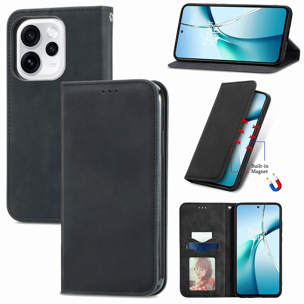 Leather Wallet Flip Case for OPPO A6 A6X A6T A6S A6C A5 A5X A3 A3X A1 Pro 4G 5G Magnetic Closure, Card Holder Phone Cover