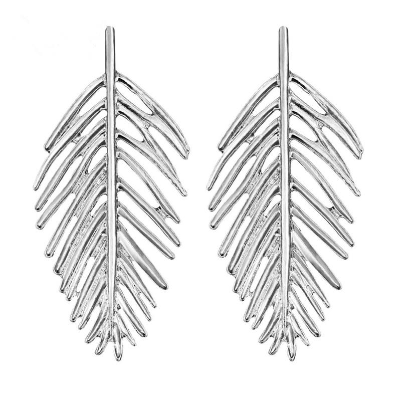 Оверсайз Листья Серьги для Женщин Бижу Богемская Мода Шпилька Серьги Заявление Ювелирные изделия Вечеринка серебряный