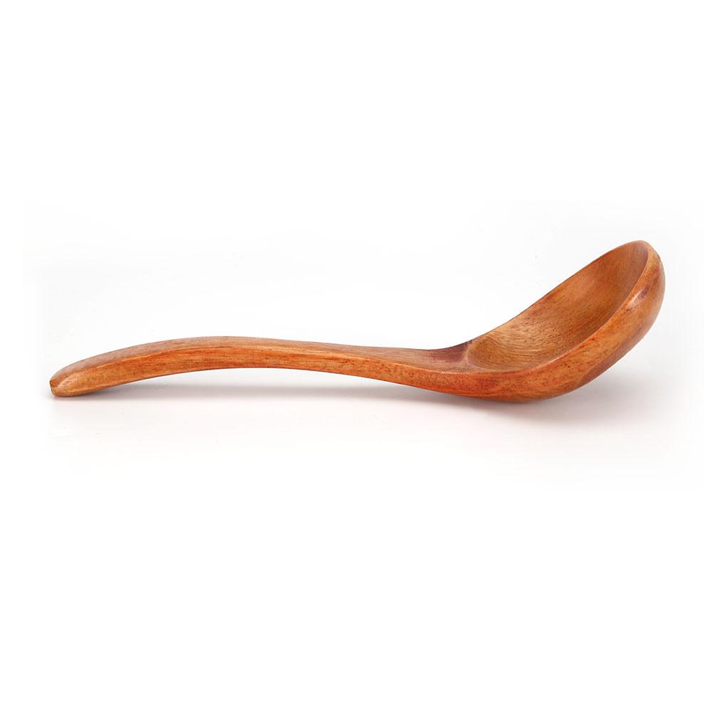 Natural Wooden Ladle Long Handle Spoon Kitchen Cooking Tool Utensils (#01)