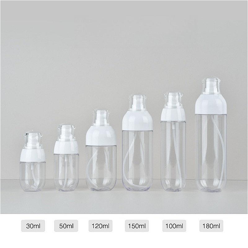 PETG Lotion & Spray Bottles 30-180ml, Light-Proof Portable Refillable Containers with Pump or Mist Cap