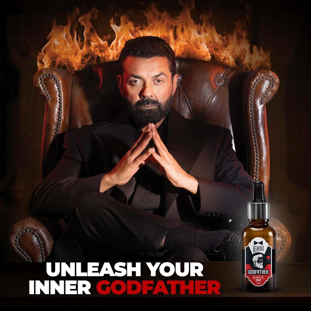 Beardo Godfather Lite Beard And Moustache Oil 30 Ml | Non-Sticky Daily Grooming For Men With Pleasant Scent