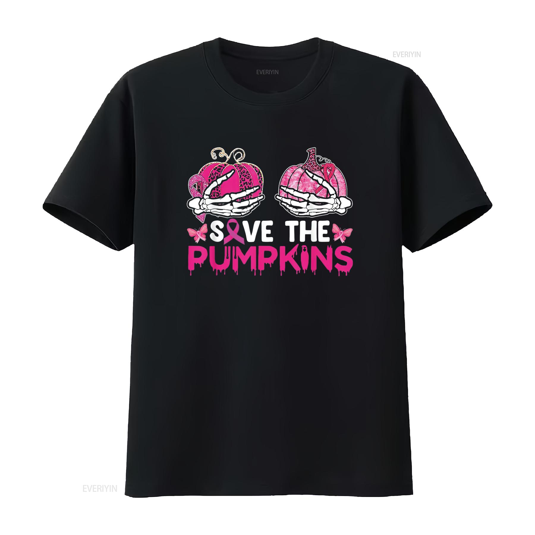 

Womens Save The Pumpkins Breast Cancer Awareness Halloween Costume T Shirt Black 2X Large vintage Washed Soft Casual Stylish 4XL