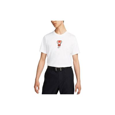 T-shirt à manches courtes et col rond avec imprimé dessin animé de Tiger Woods Frank pour homme, hauts blancs DR7722-100
