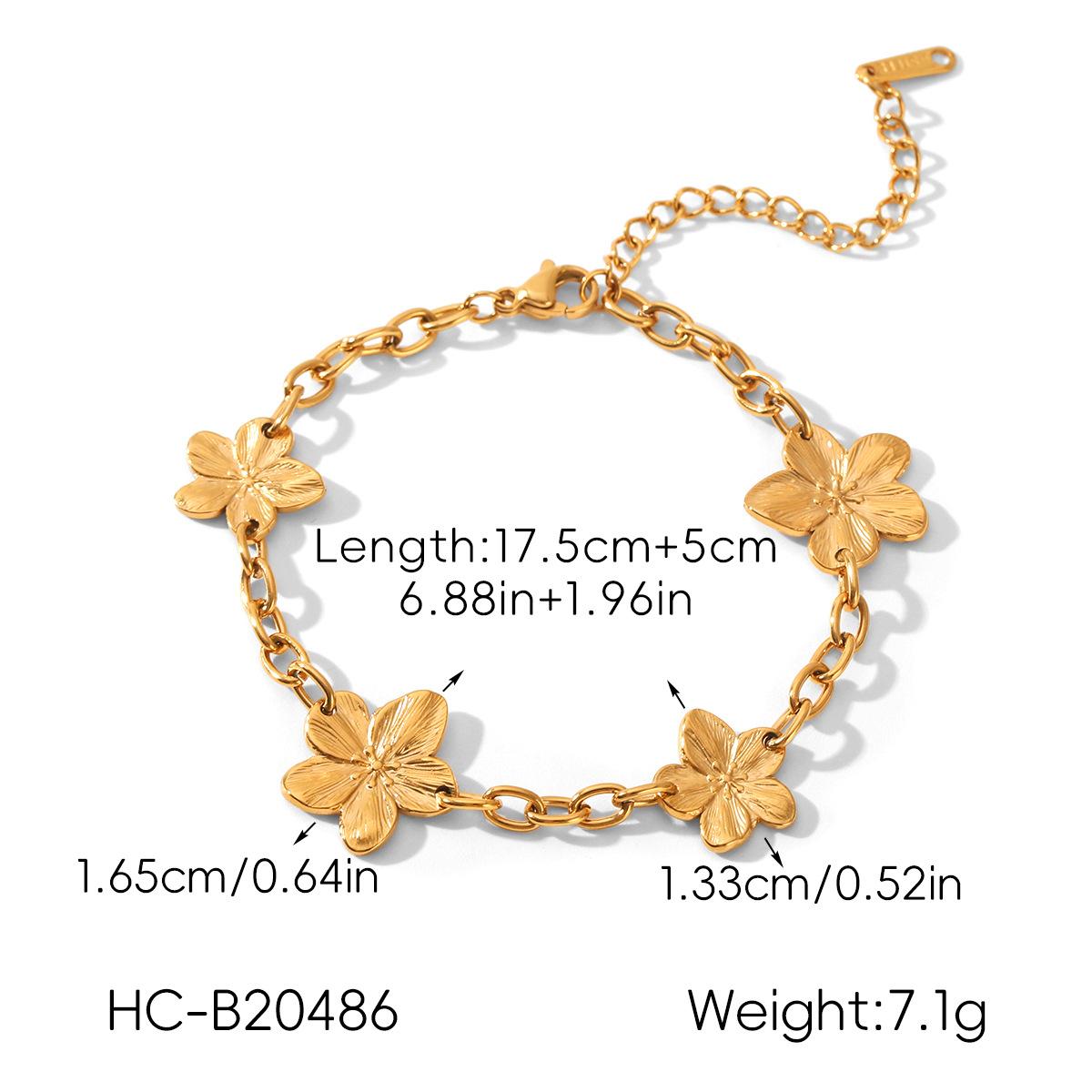 Five Petal Flower Titanium Steel Necklace Women s Bracelet Non Tarnish Elegant High End Versatile Accessory