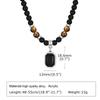 Boho Natural Tiger Eye Stone Beaded Necklaces for Men Stainless Steel OT Buckle Collar Necklace Trendy Vintage Jewelry Gift