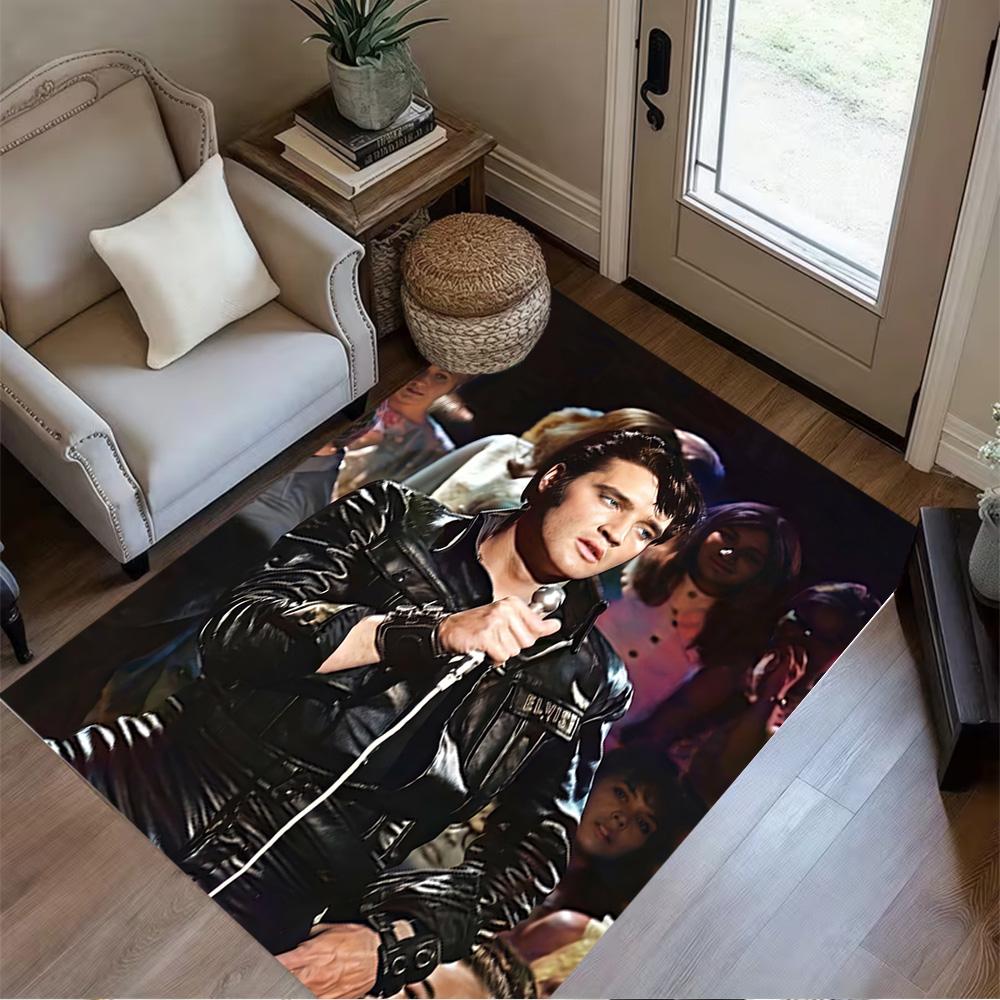 Elvis: Rock Legend Floor Mat Design for Bedrooms Balcony Entryway Decorate room Anti-slip Rug Anime Office Decor Best for Christmas
