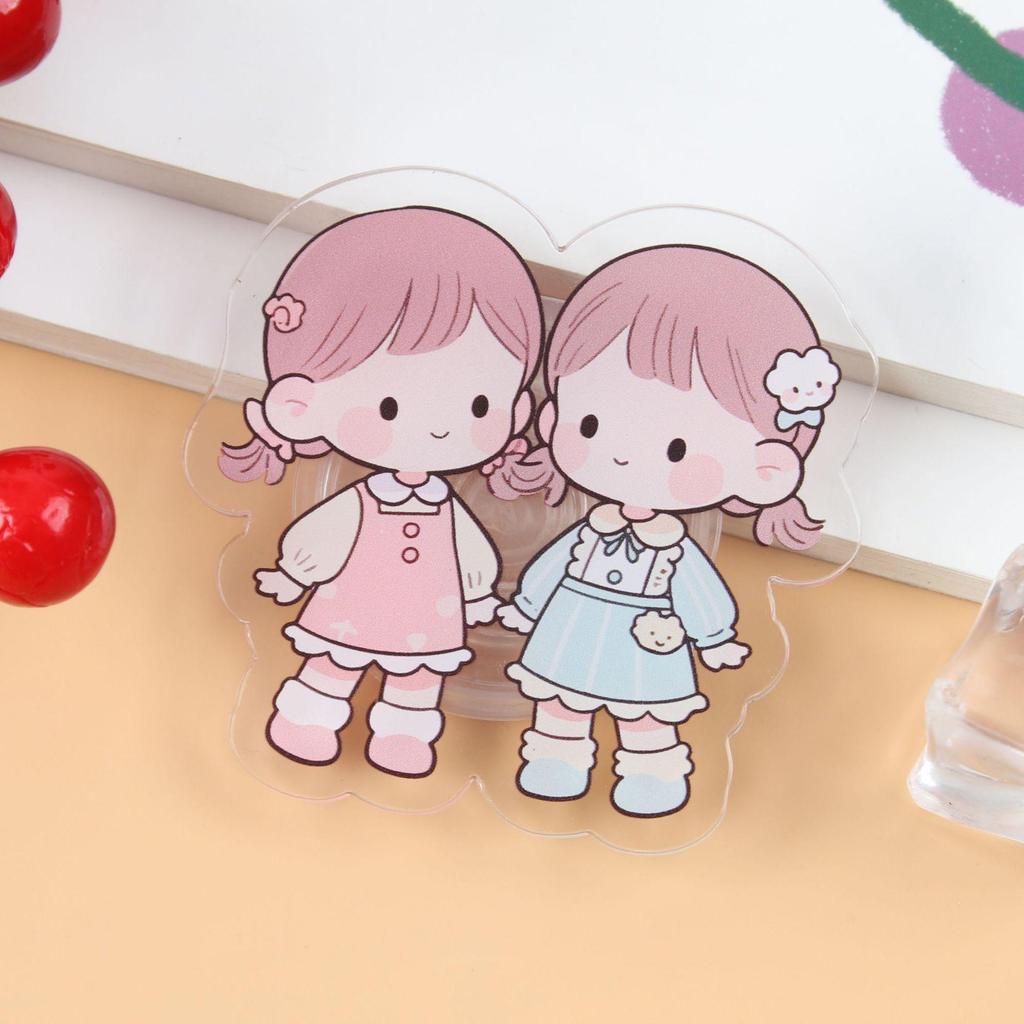 Foldable Anime Cartoon Acrylic Phone Stand with Universal Telescopic Airbag Feature