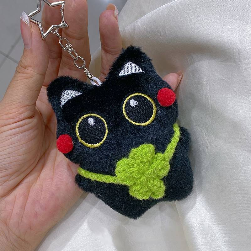 Cute Plush Black Cat Doll Pendant Girl Backpack Doll Pendants Couple Bag Keychain Phone Charms Bag Pendant Accessories Gifts