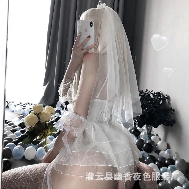 Erotic lingerie flirting sexy cute bridal outfit flash net seduction lace cosplay
