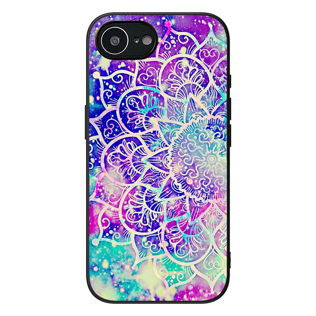Mandala Texture Rose Flower Phone Case for Apple iPhone 16 17 Air 14 15 Pro Max Plus 16+ 16E 14+ ProMax Protective Cover