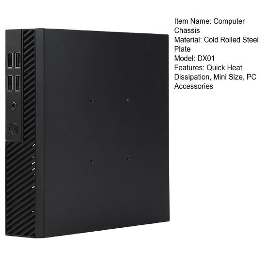 DX01 Mini ITX Thin Half Height Computer Case Quick Heat Dissipation Supporting VESA