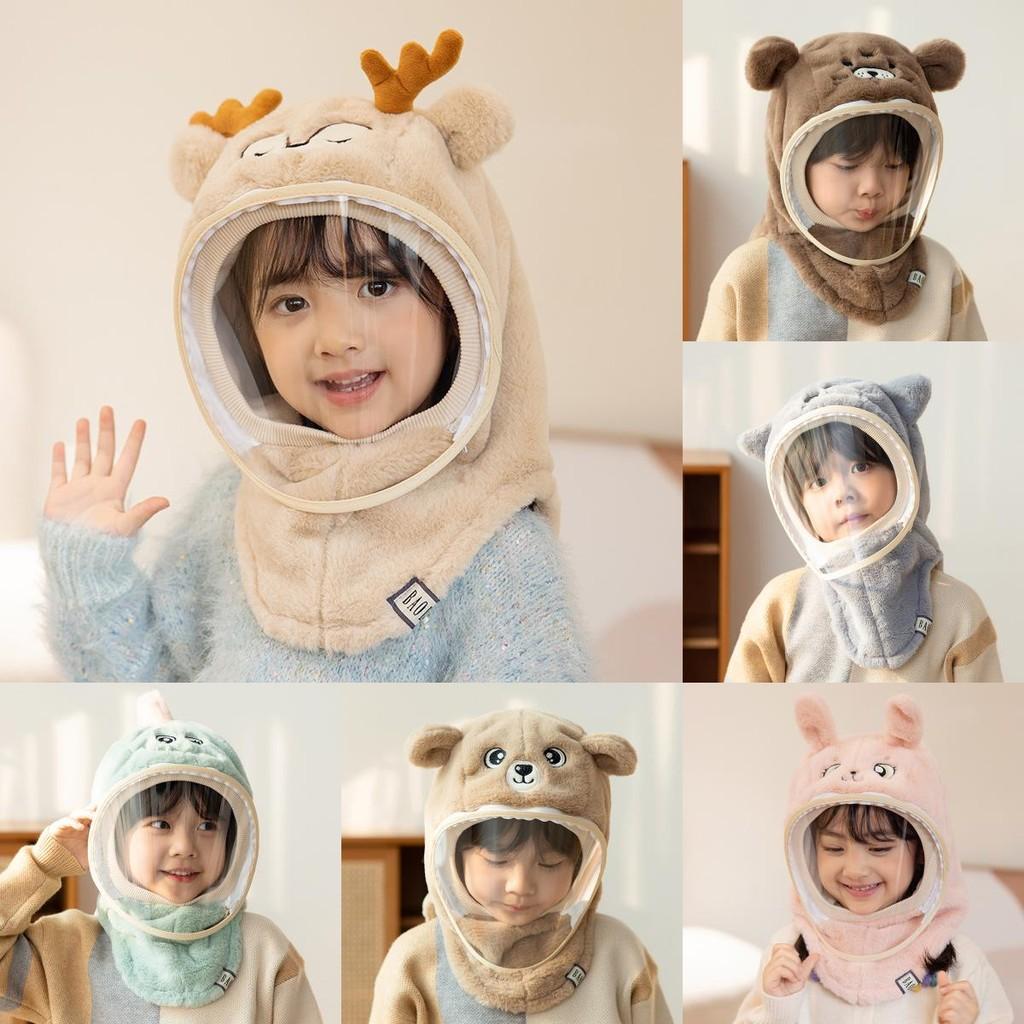 Kids Polymer Fabric Snow Hat With Earmuffs And Breathable Design For Winter