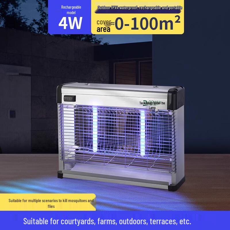 Industrial Wall-Mounted Rechargeable Electric Fly & Mosquito Killer