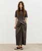 Artid Drape Short Sleeve Long Dress_Charcoal