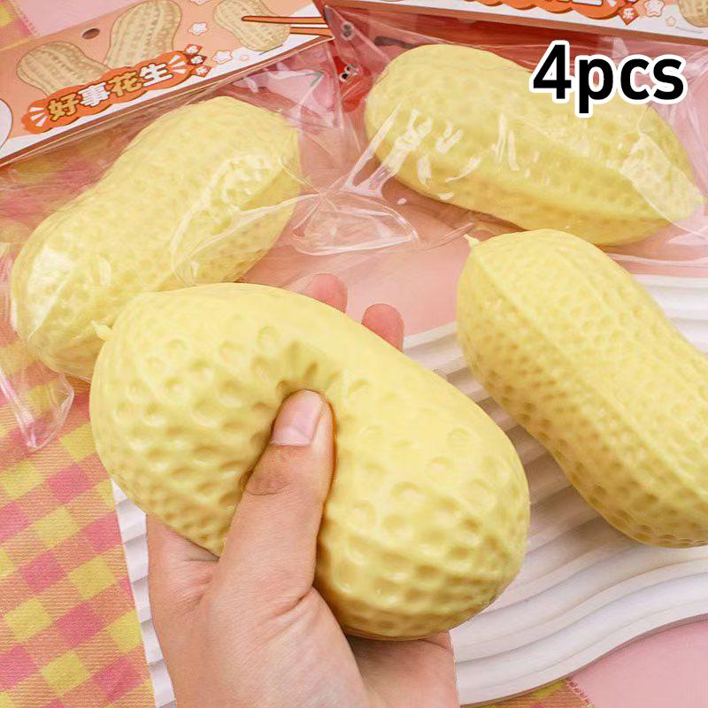 1-5Pcs Funny Peanut Shape Stress Ball Decor Ornaments Squeeze Squishy Toy Buttery-Soft Feel Fidget Toy Sensory For Kids & Adults
