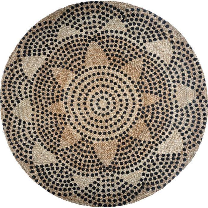 Tapis rond jute motif Livin diamètre 120 cm Atmosphera - Tapis rond jute motif 2 D120 cm