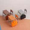 3/6 Stück 1/12 Puppenhaus Miniatur Klassenzimmer Rucksack Ornamente Freizeit Vintage Mini Schreibtisch Simulation Schultaschen Möbelmodell