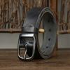 Washed Trendy Retro Old Pleated Belt Men'S Genuine Leather First Layer Cowhide Casual Jeans Belt Women'S