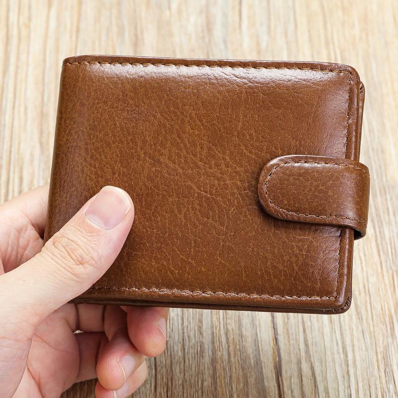 Anti Theft Brush Genuine Soft Retro Wallet Men's Top Layer Cowhide High-end Leather Multifunctional