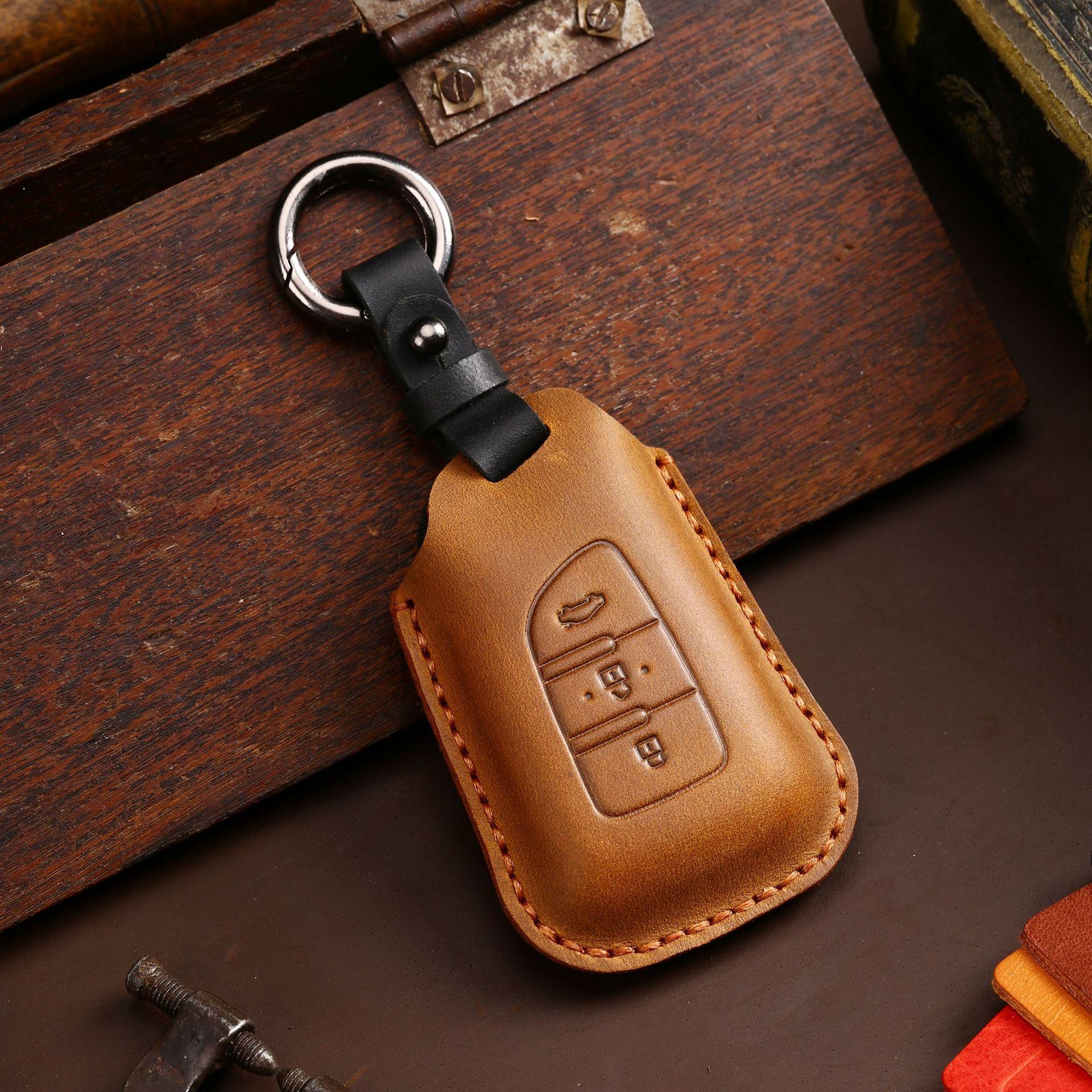 Leather Key Bag Is Suitable For Dongfeng Fengshen Key Cover, Men S All-Inclusive Car Key Bag Protection.