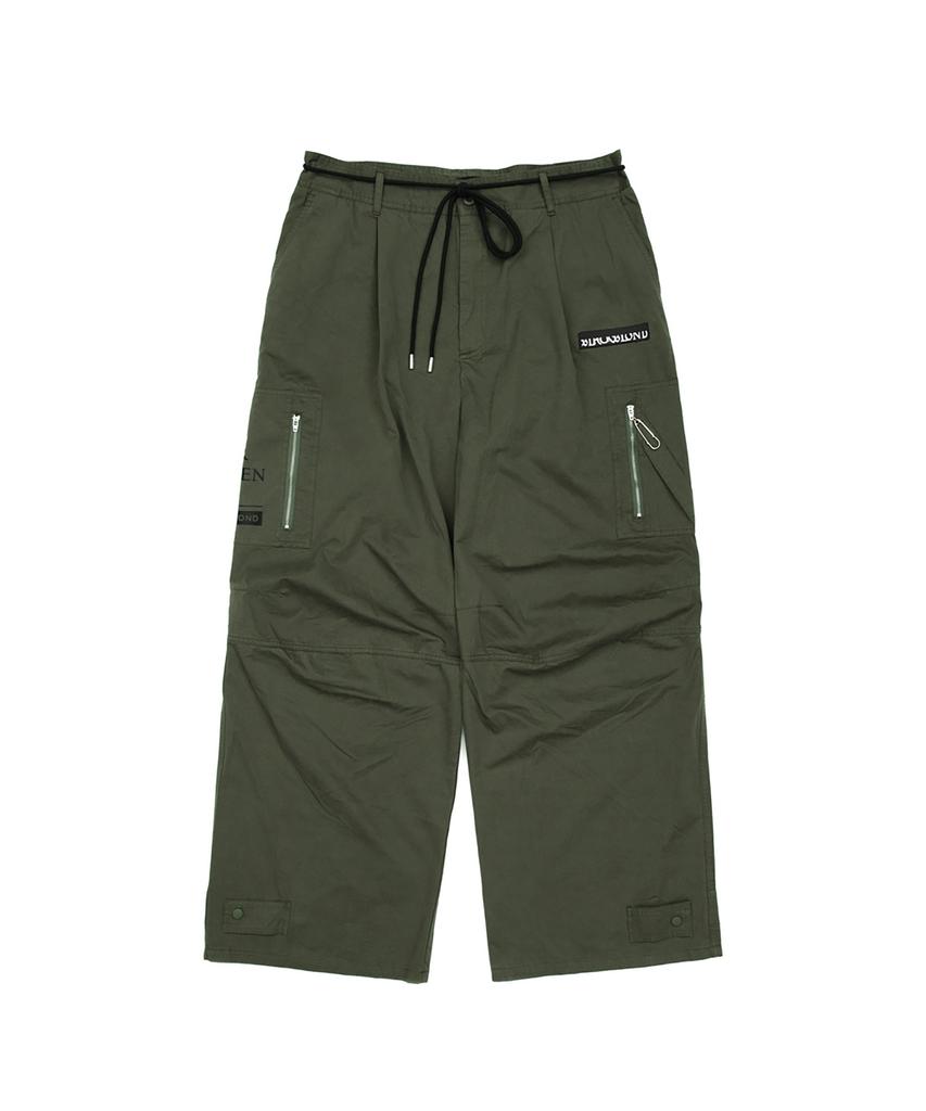 BLACKBLOND Vividi Hidden Guts Logo Wide Cargo Pants (Khaki)