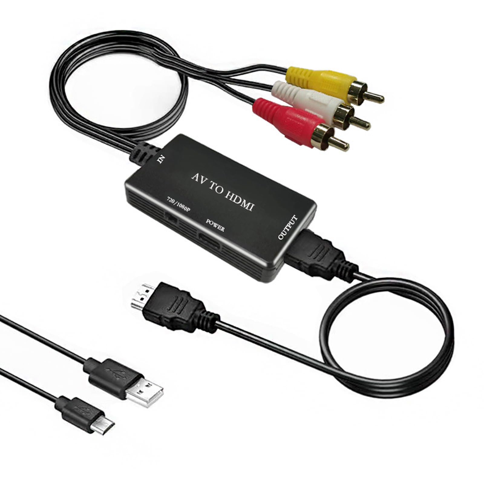 

Конвертер перетворення BTtime RCA в HDMI AV композитний адаптер перетворення hdmi Перетворення hdmi Старі рекордери Старі ігрові консолі та інші пристрої