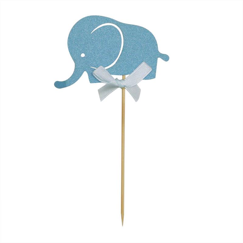 10PCS Cartoon Elephant Cupcake Picks Cake Toppers for Kids Birthday Party Decoration