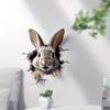 Breaking Wall Rabbit Wall Sticker Waterproof PVC Self-adhesive Home Office Living Room 3D Effect Bunny Wall Art Decoration Decal