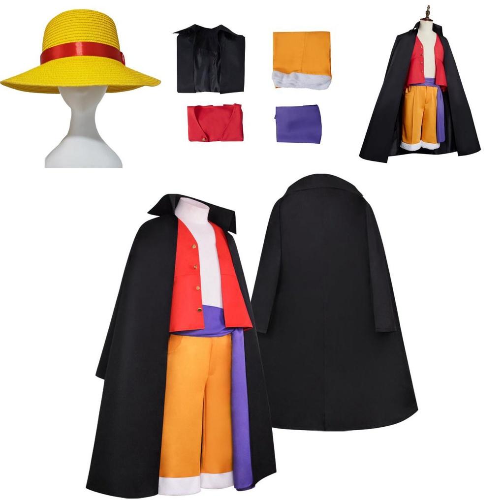 Autentický pánský cosplay set One Piece Wano Country s ikonickým kloboukem Luffyho
