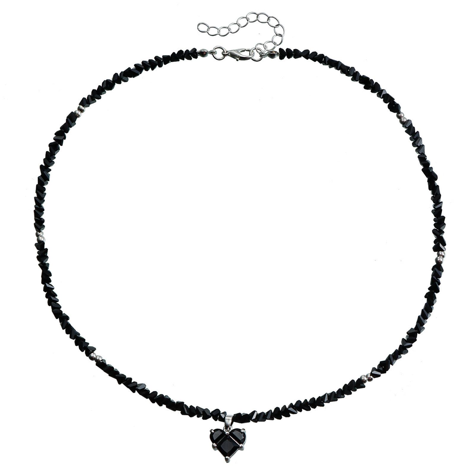 

Элегантный колье из бисера ручной работы с подвеской в виде яркой любви, портативные подарки для модных женщин, ежедневное использование чёрный