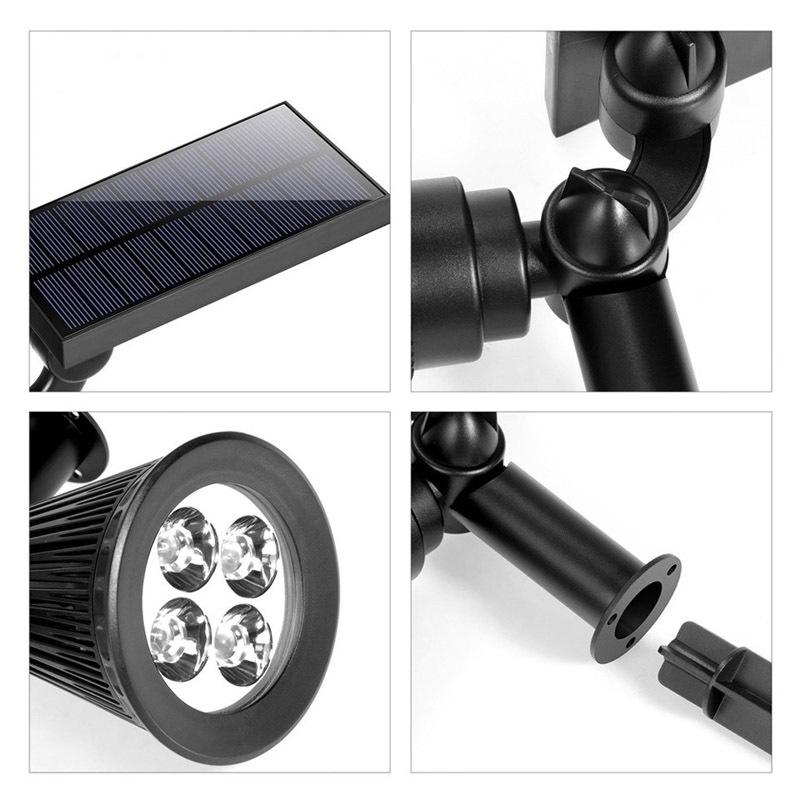 7-LED Solar Garden Spotlights for Outdoor Landscape and Lawn Lighting