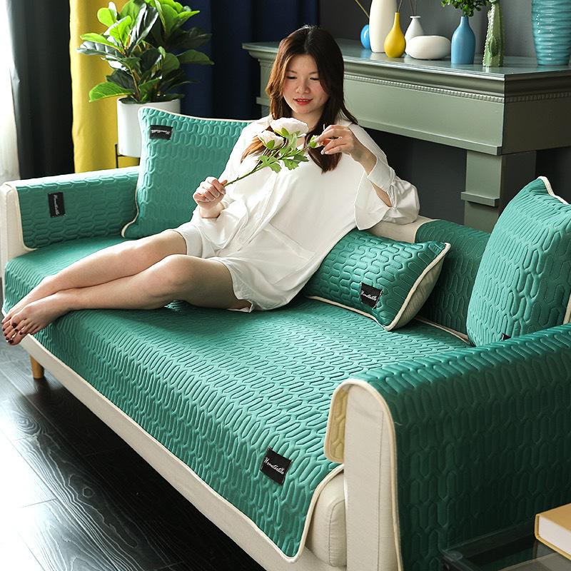 Summer Ice Silk Latex Sofa Mat Non Slip Four Seasons Universal Full Cover Sofa Cover Sectional Sofa