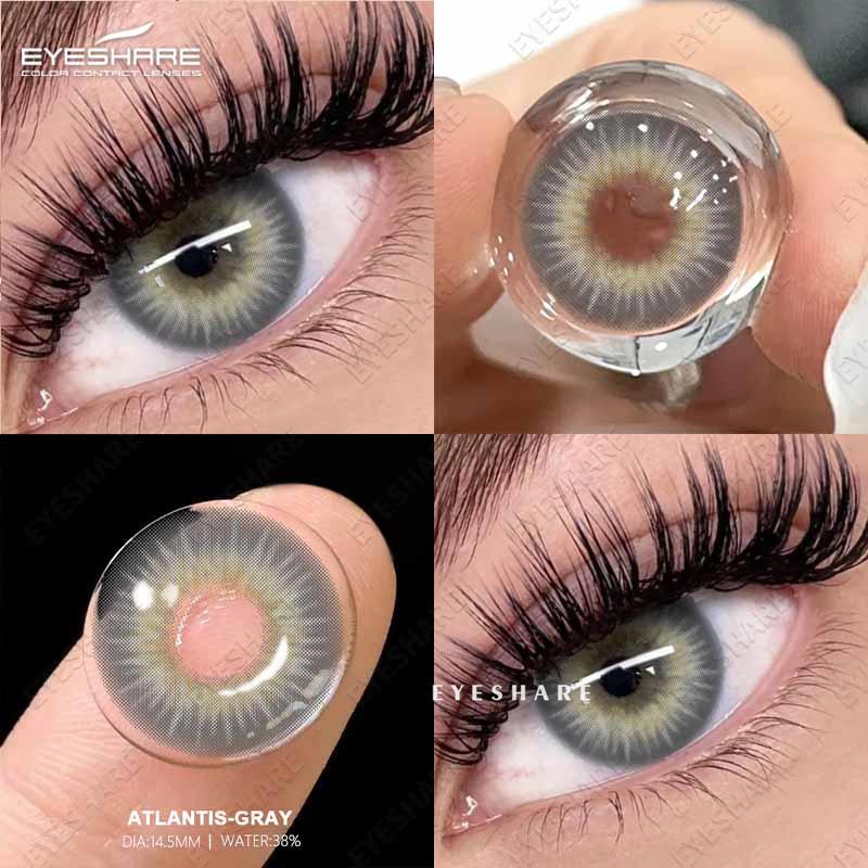 Eyeshare Color Contact Lenses Brown Fresh Annual Disposable Lenses Green Comfortable Natural Contact Lenses Colored Soft Lenses for Eyes 1 Pair