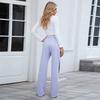 Women Autumn Winter Sports Casual Side Striped Drawstring High-Waisted Straight-leg Pants Sweatpants