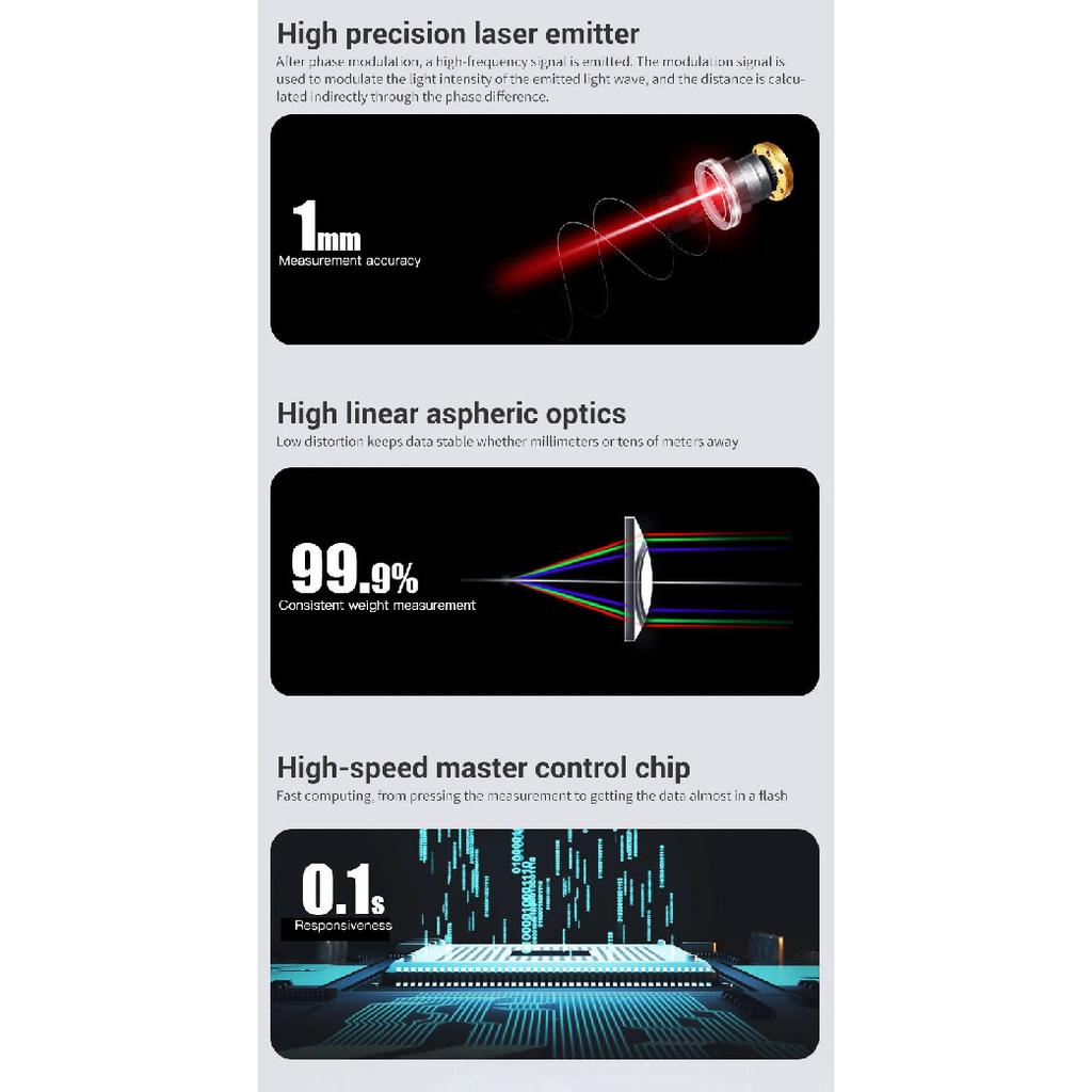 Mini Laser Rangefinder 30M High Precision Measurement Laser Distance 24g USB Rechargeable Handheld Distance Meter Smart Portable