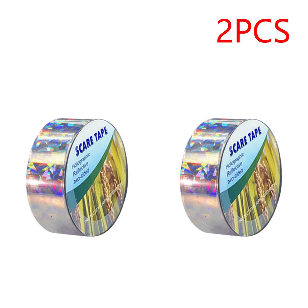 2.4cmx50m Bird Repellent Ribbon Reflective Bird Deterrents Easy-Install Bird Tape for Garden Farm Orchard Or Courtyard