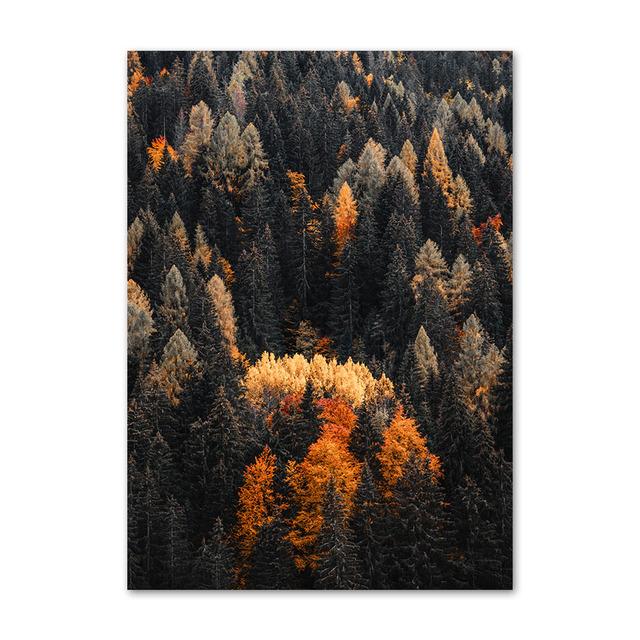 Autumn Landscape Painting Gold Leaves Forest Canvas Picture Modern Home Wall Decor Poster Frameless Prints Interior Decor No Frame