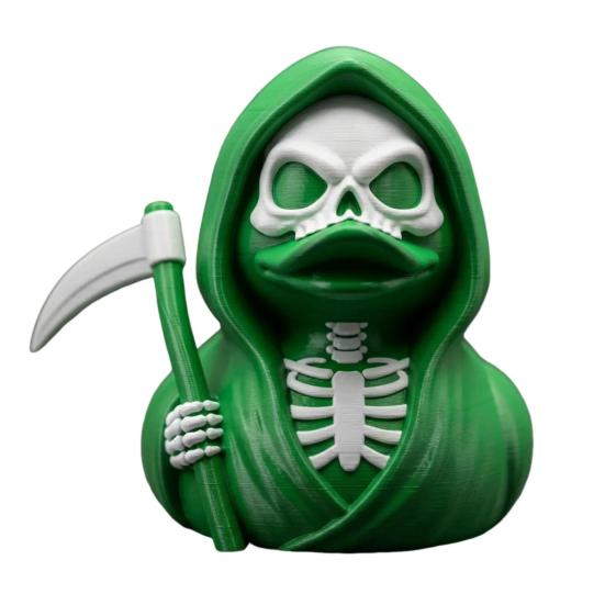Scythe Skeleton Duck Figurine Resin Gothic Duck Ornament Skeleton Duck Collectible Statue for Halloween Decor Home Office Desk