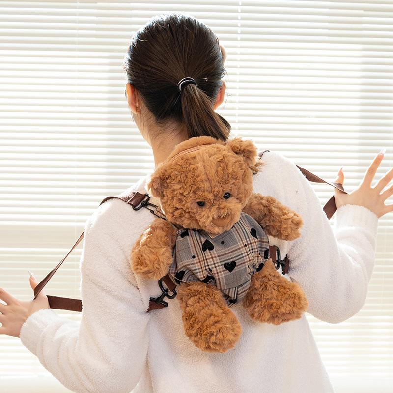 Ryan Bear Backpack Girl Birthday Gift Plush Bear Backpack Fashion Cosmetic Bag Event Gift