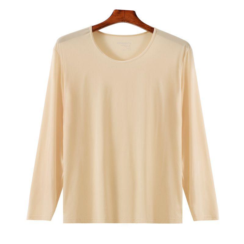 

Men s Ultra-Thin Hyaluronic Acid Skin-Colored Ice Silk Long-Sleeve Tight-Fitting Base Layer Skin-Colored Top Thermal Quick-Dry Underwear White Top M