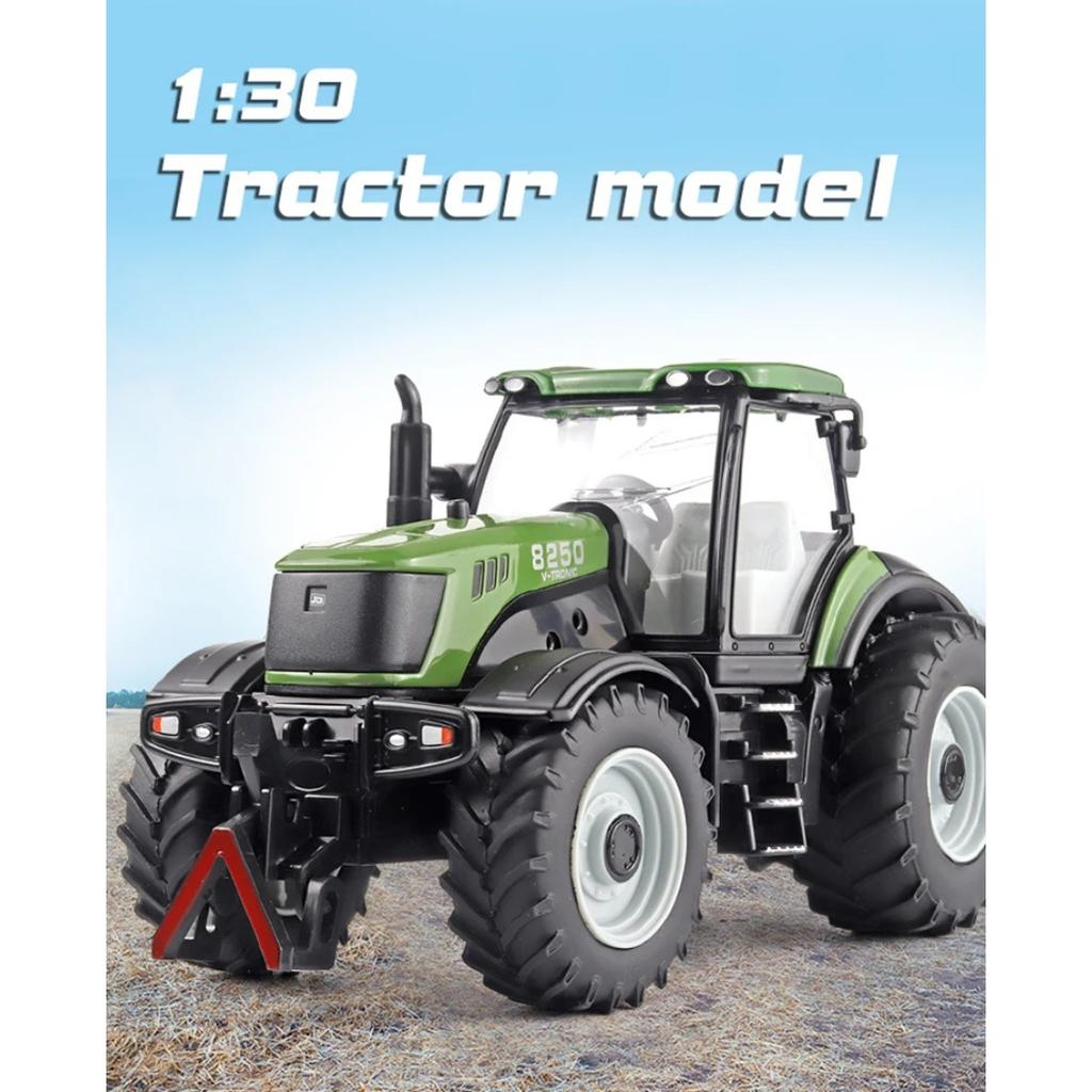 1/30 Alloy Tractor Model Diecast Metal Farming Tool Car Cultivated Land Car Agricultural Vehicles Model with Sound Kids Toy Gift