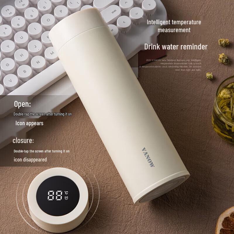 Vanow Smart Insulated Ceramic Tea Mug, 480ml