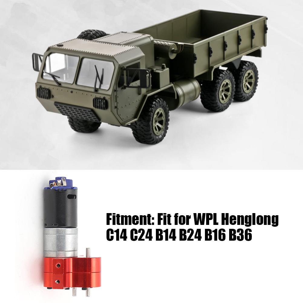 370 Motor Gearbox Transfer Case with Heat Sink RC Accessory Fit for WPL C14 C24 B14 B24 B16 B36Red