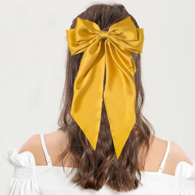 Juostelė Bowknot Decor Plaukų segtukas Satino audinys Spyruoklinis plaukų segtukas Neslystantis dizainas Dekoratyvinis lankelis Juostelė nugaros galvos plaukų segtukas Plaukų aksesuaras