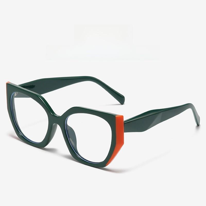 2022 Summer Fashion Designer Flat Top Eyewear Frame For Long Face Ladies