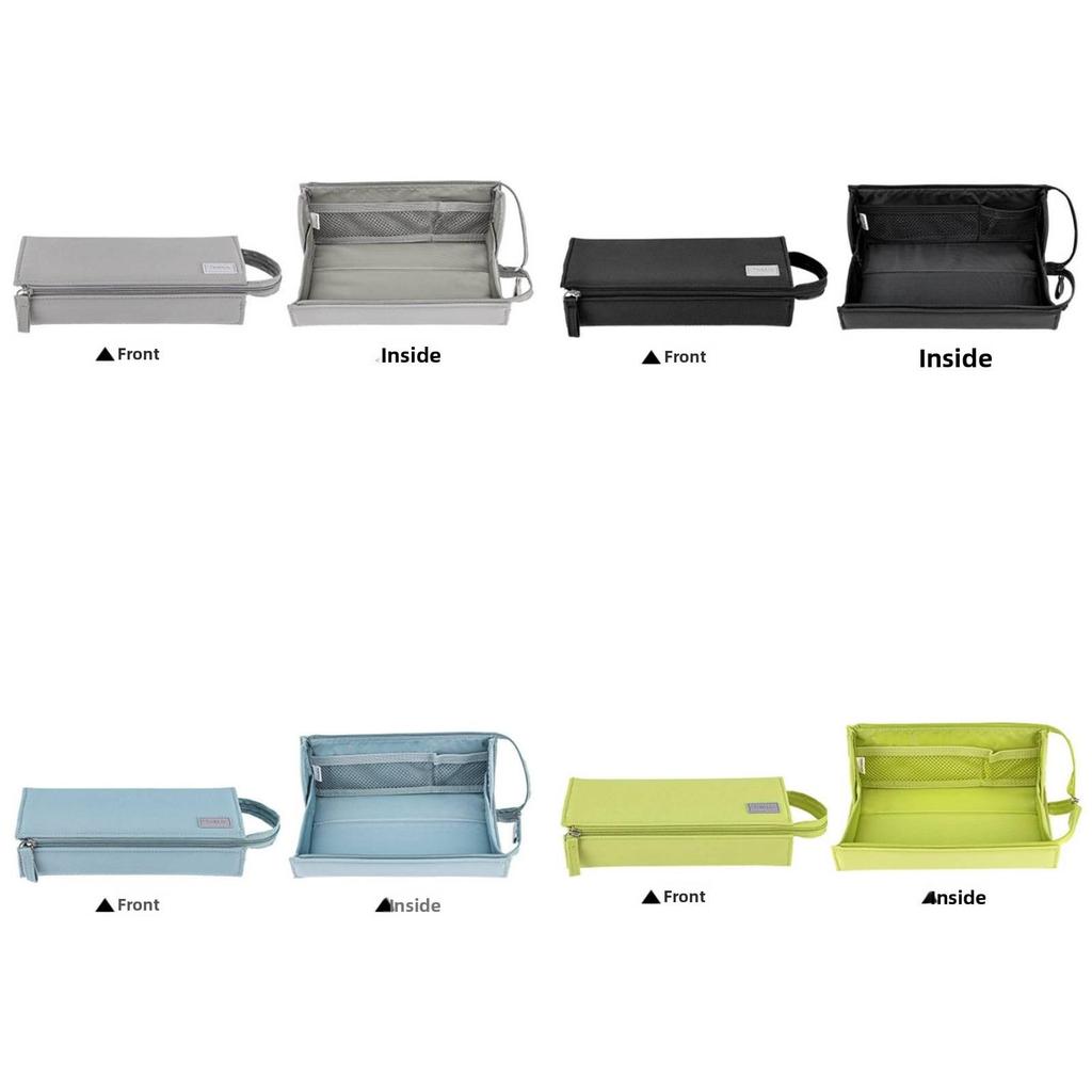 Canvas Large Capacity Pencil Case With Wide Opening For Students And Office Use