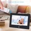 7Inch 1024*600HD Digital Photo Picture Frame Alarm Clock Player Album Remote Control Black