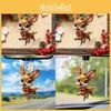 Cute Brown Cartoon Reindeer Pattern Acrylic Pendant For Decoration Christmas