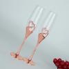 Rose Gold Champagne Glass High-footed Set Glass Wedding Gift To the Glass Heart-shaped Diamond Crystal Glass Red Wine Glass