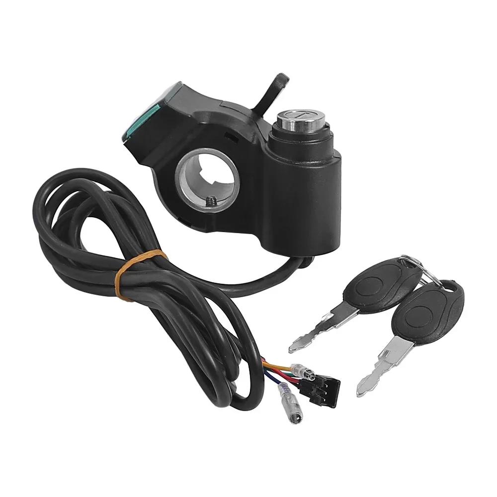Thumb Throttle with Digital Voltmeter LCD Display Power Switch with Key Lock for Electric Scooter Electric Bicycle Parts Throttles 2